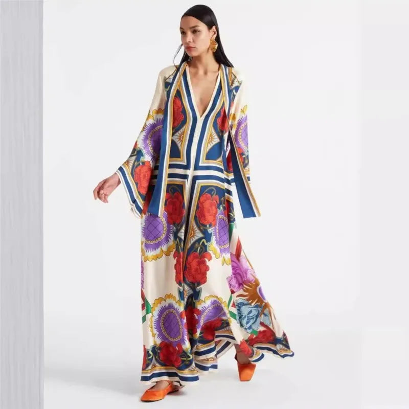 Robe Maxi Florale Sculpted Elegance™
