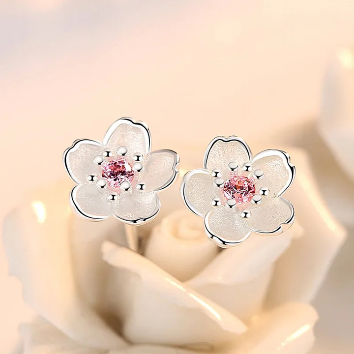 Boucles d'oreilles en fleur de zircon
