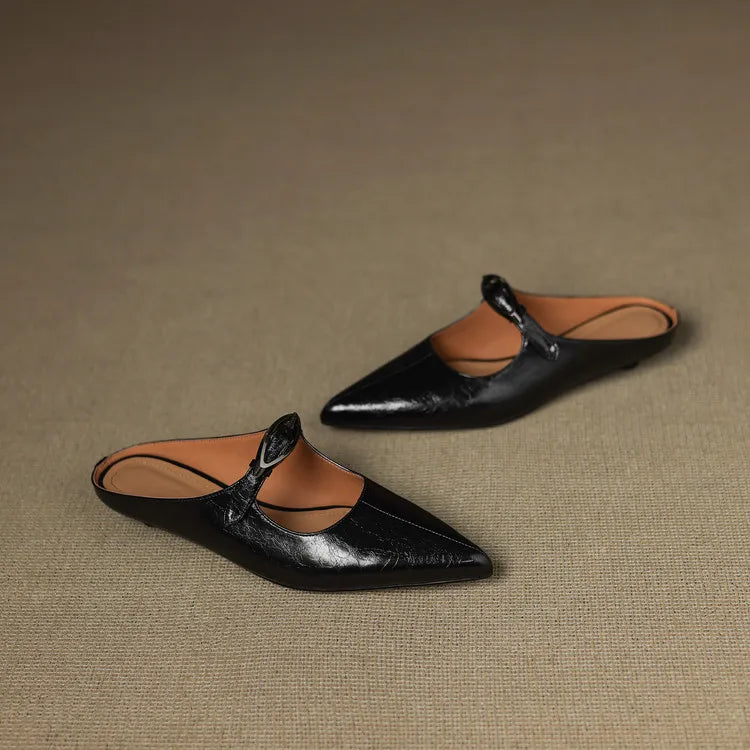 Clara – Mules en Cuir Naturel