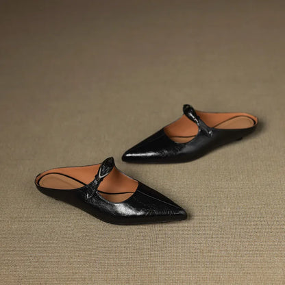 Clara – Mules en Cuir Naturel