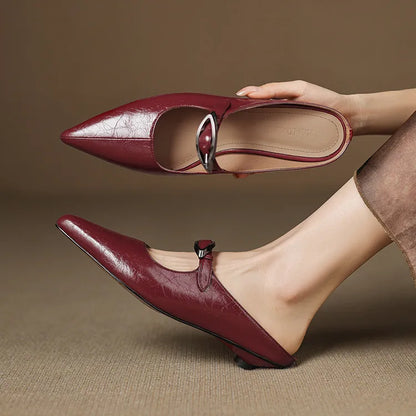 Clara – Mules en Cuir Naturel