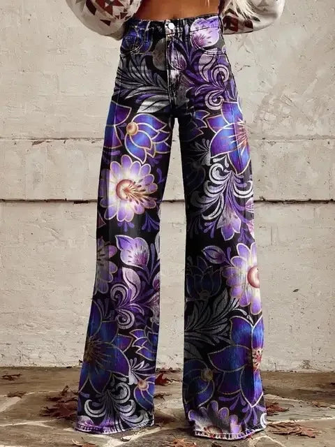 Azly - Pantalon fleuri décontracté et élégant
