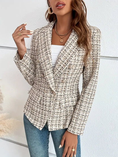 Jalu™ | Blazer croisé avec motif à carreaux