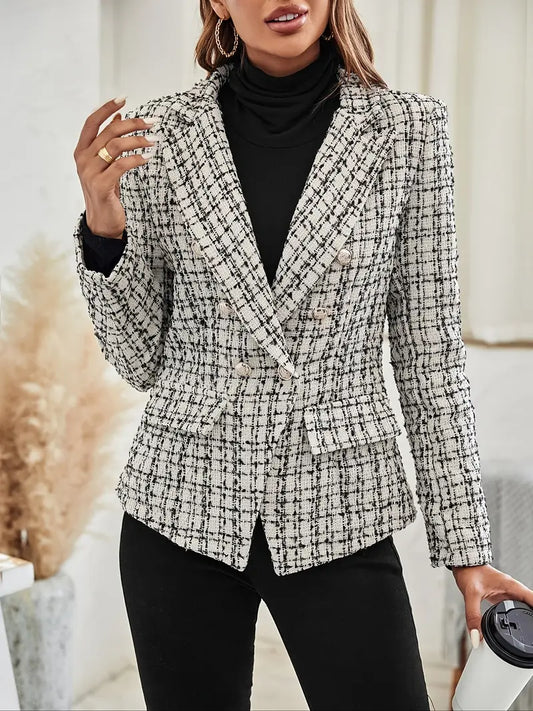 Jalu™ | Blazer croisé avec motif à carreaux