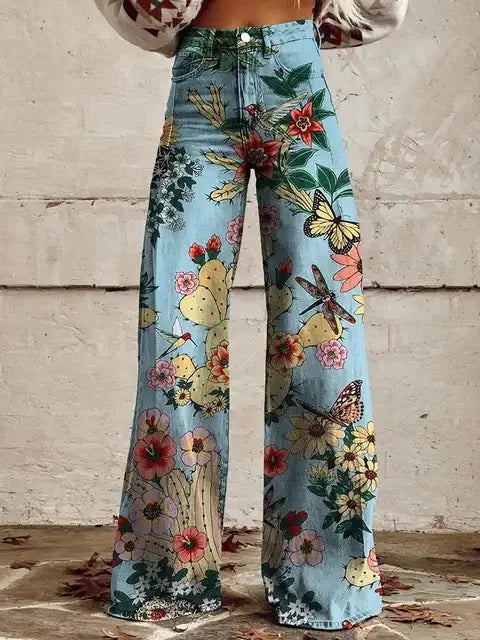 Azly - Pantalon fleuri décontracté et élégant