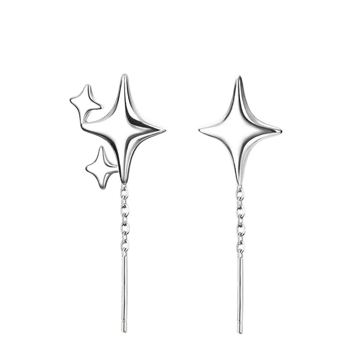 Boucles d'oreilles en chaîne étoile en argent sterling