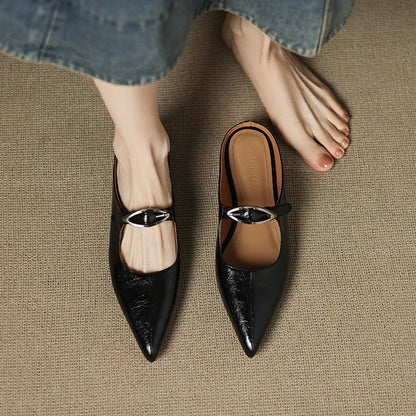 Clara – Mules en Cuir Naturel
