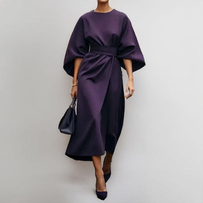 Robe Longue Élégante Manches Chauve-Souris