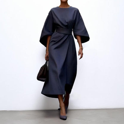 Robe Longue Élégante Manches Chauve-Souris