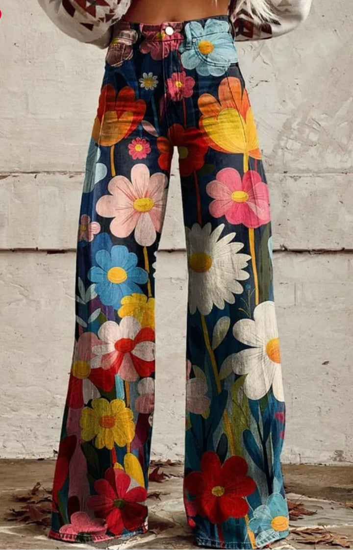 Azly - Pantalon fleuri décontracté et élégant