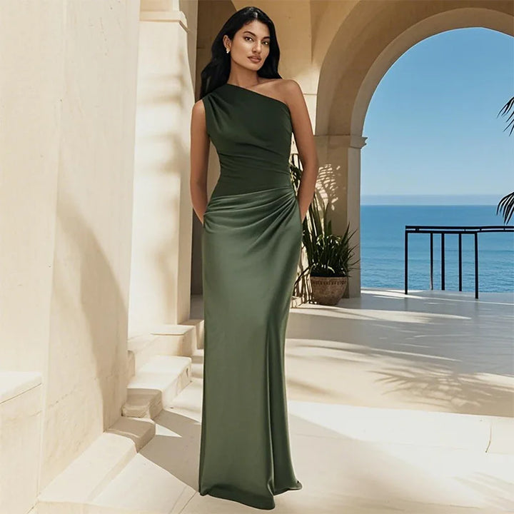 Ashley | Robe Maxi avec une Ceinture en Satin