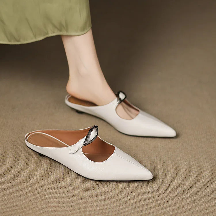 Clara – Mules en Cuir Naturel