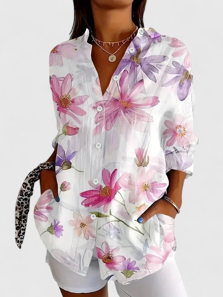 Anica - Blouse artistique vivante à boutons
