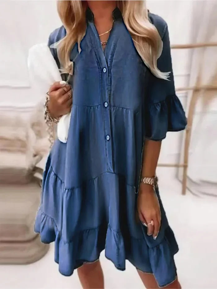 Amy | Robe en Jean Volantée
