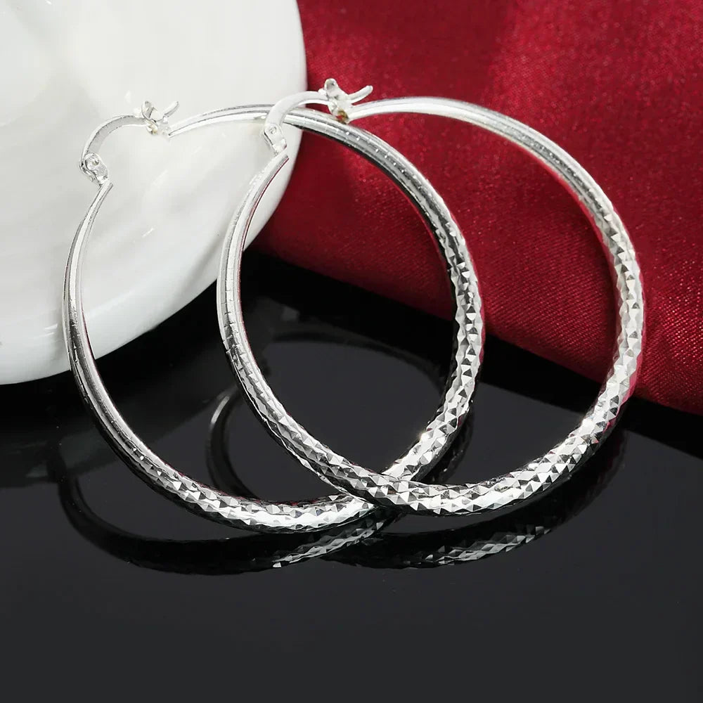 Boucles d'oreilles créoles en argent sterling