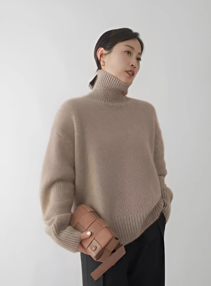 Lisette | Pull col roulé en cachemire
