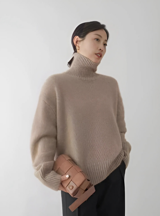 Lisette | Pull col roulé en cachemire