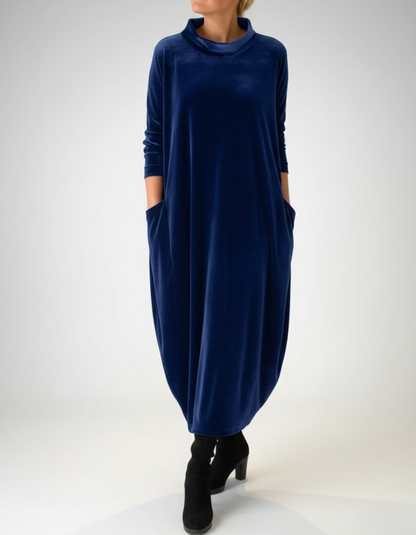 Françoise™ - Robe douce à col montant avec poches – Élégance confortable