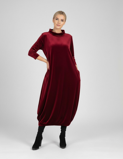 Françoise™ - Robe douce à col montant avec poches – Élégance confortable