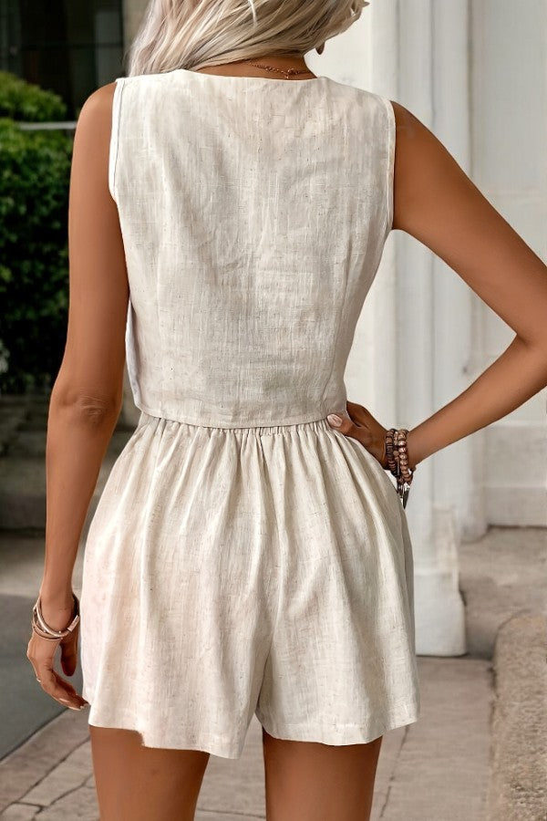 ELENWEN – ENSEMBLE VESTE SANS MANCHES ET SHORT TENDANCE