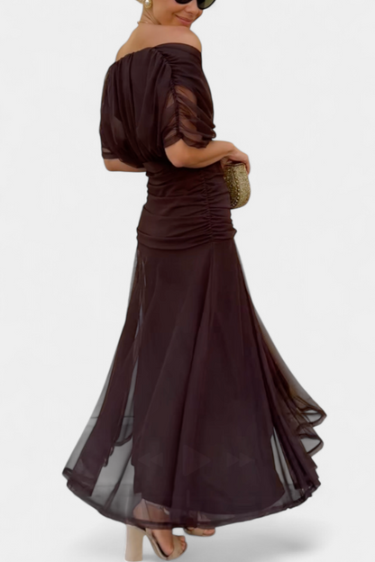 VIVIAN | ROBE LONGUE À FLEURS AVEC ENCOLURE EN V