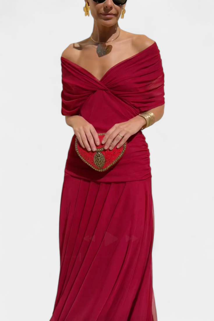 VIVIAN | ROBE LONGUE À FLEURS AVEC ENCOLURE EN V
