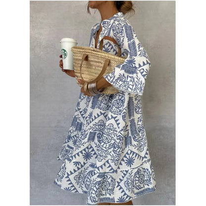 Adeline | Robe A-Line à Décolleté en V Imprimé