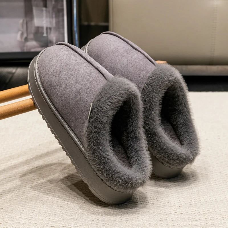 Pantoufles pour Femmes en Peluche pour Intérieur avec Doublure Chaude et Semelle Antidérapante