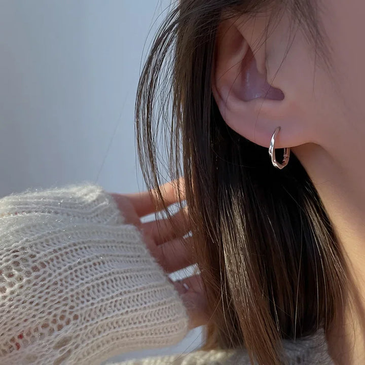 Boucles d'oreilles rondes en argent sterling incrustées