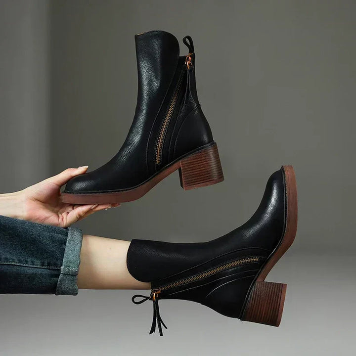 Elvera - Bottines en Cuir Lisse