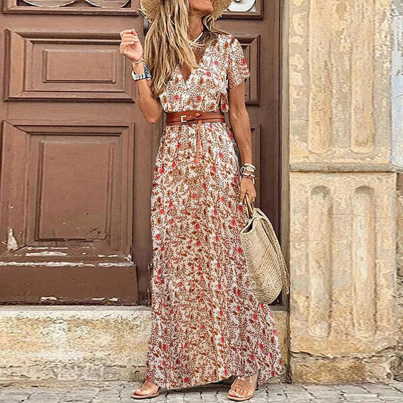 Vivienne | Robe Midi Plissée Fleurie