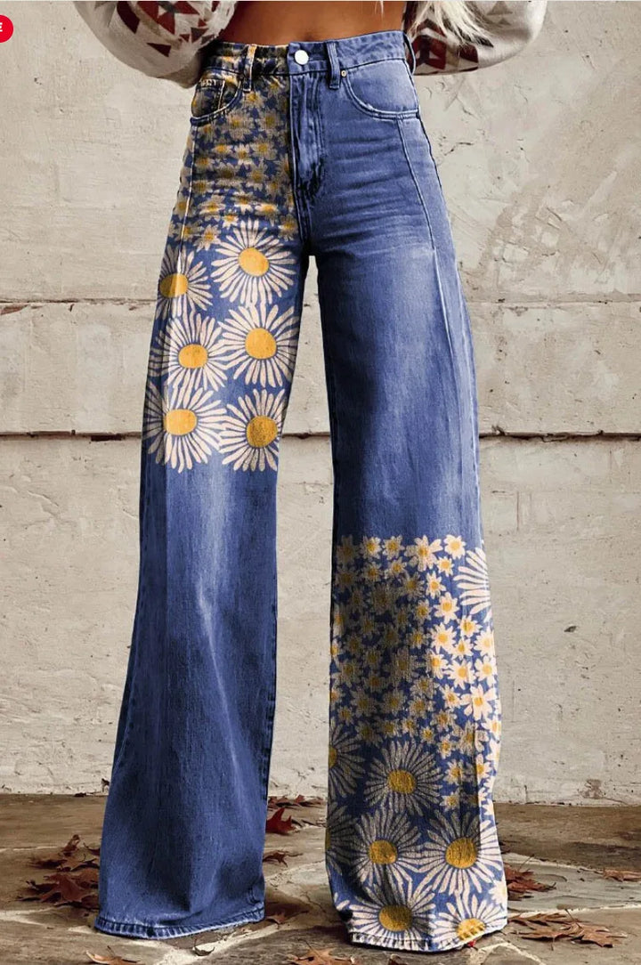 Azly - Pantalon fleuri décontracté et élégant