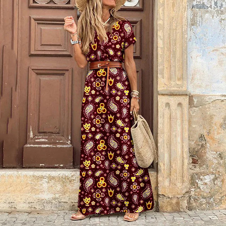 Vivienne | Robe Midi Plissée Fleurie