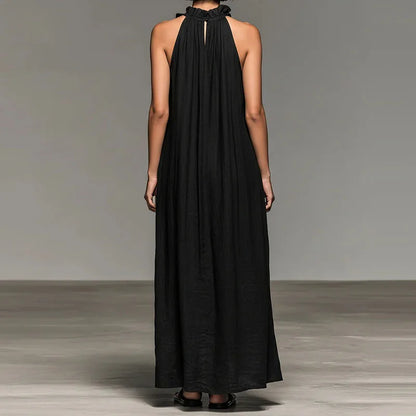 Robe Longue Bohème Licou Volants