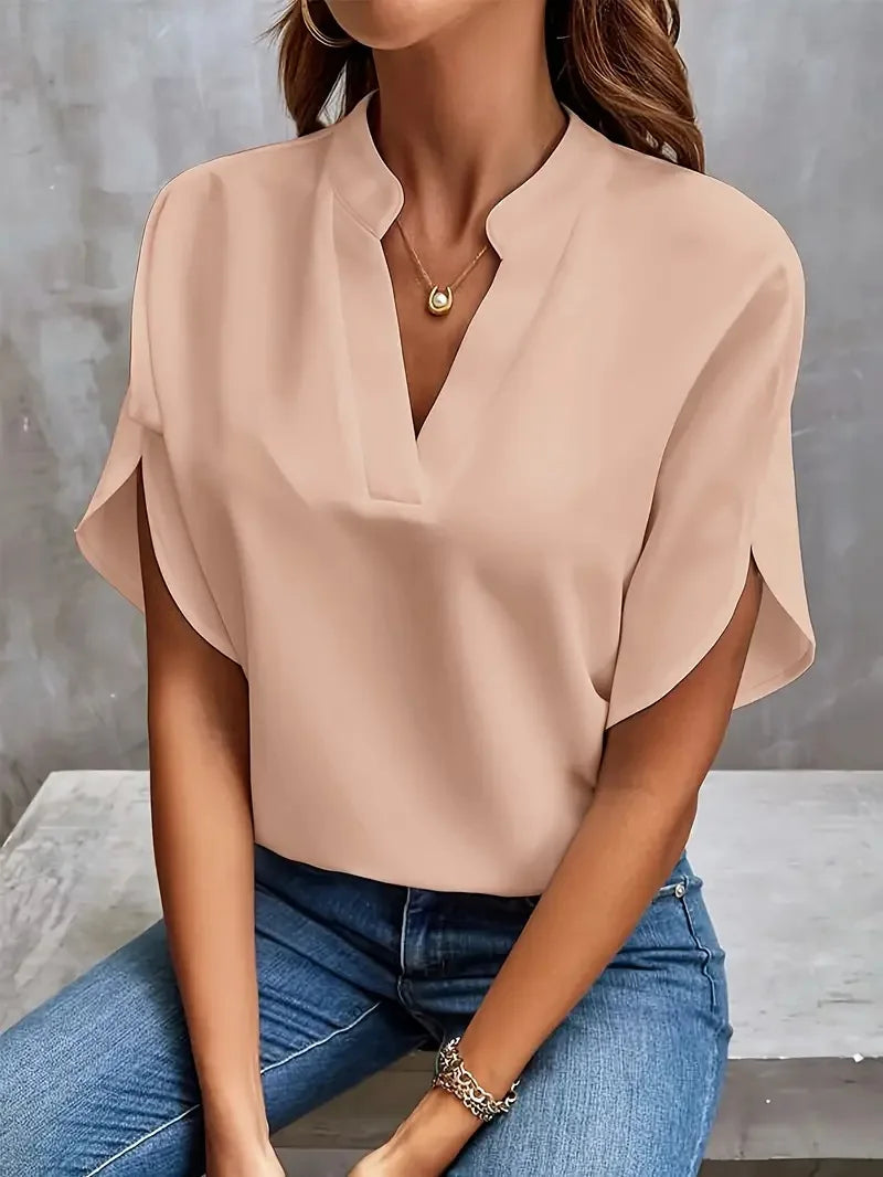 DELIA | BLOUSE SOUPLE ÉLÉGANTE AVEC ENCOLURE EN V