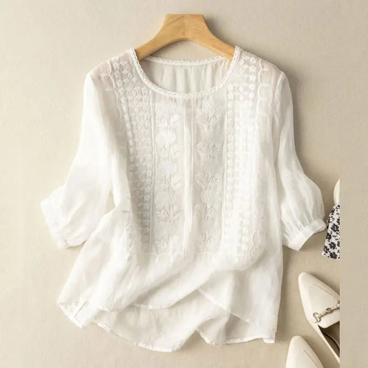 Aurora – Blouse Relaxée Brodée