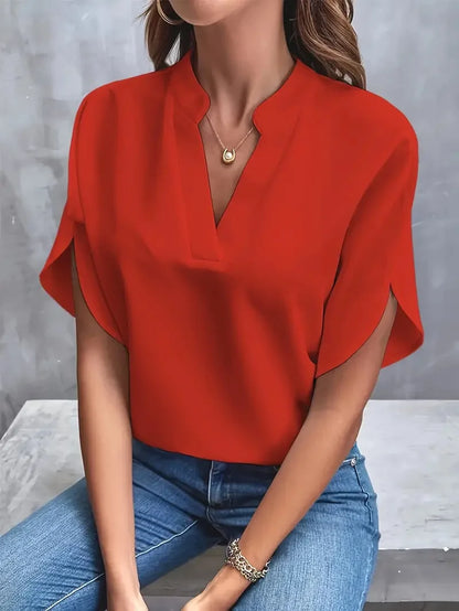 DELIA | BLOUSE SOUPLE ÉLÉGANTE AVEC ENCOLURE EN V