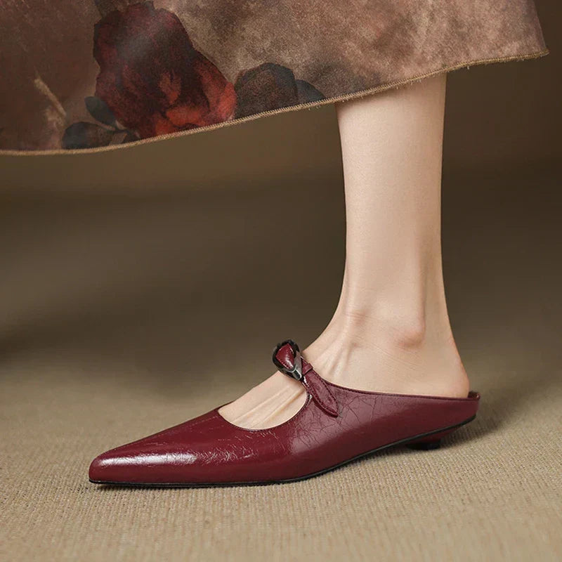 Clara – Mules en Cuir Naturel