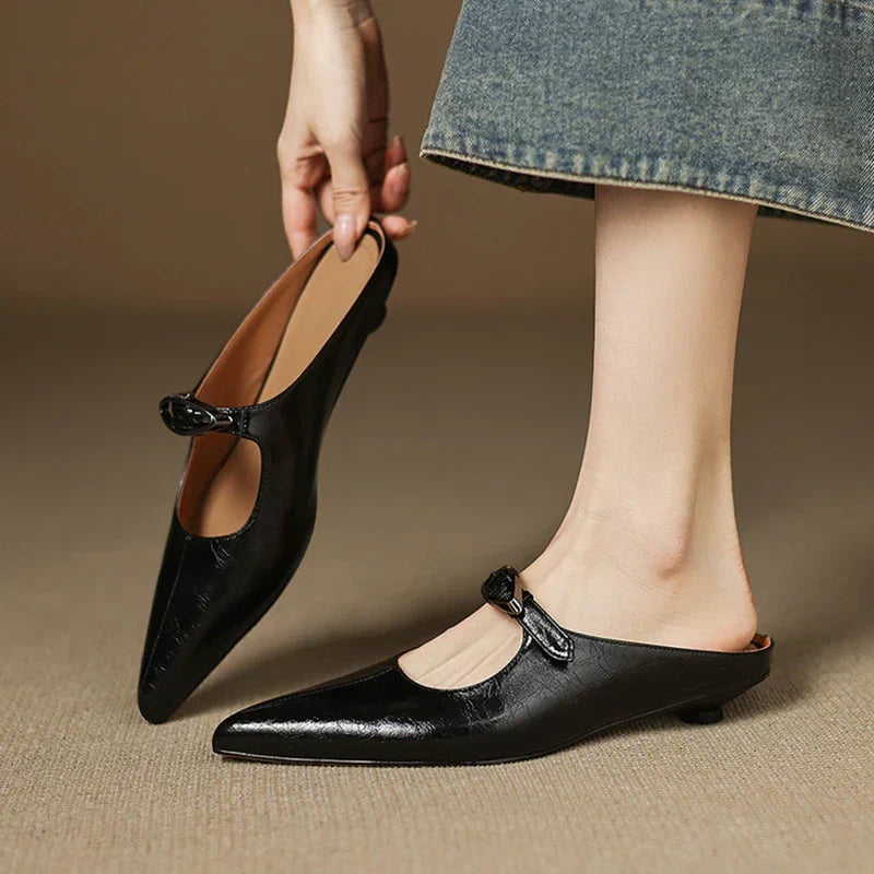 Clara – Mules en Cuir Naturel