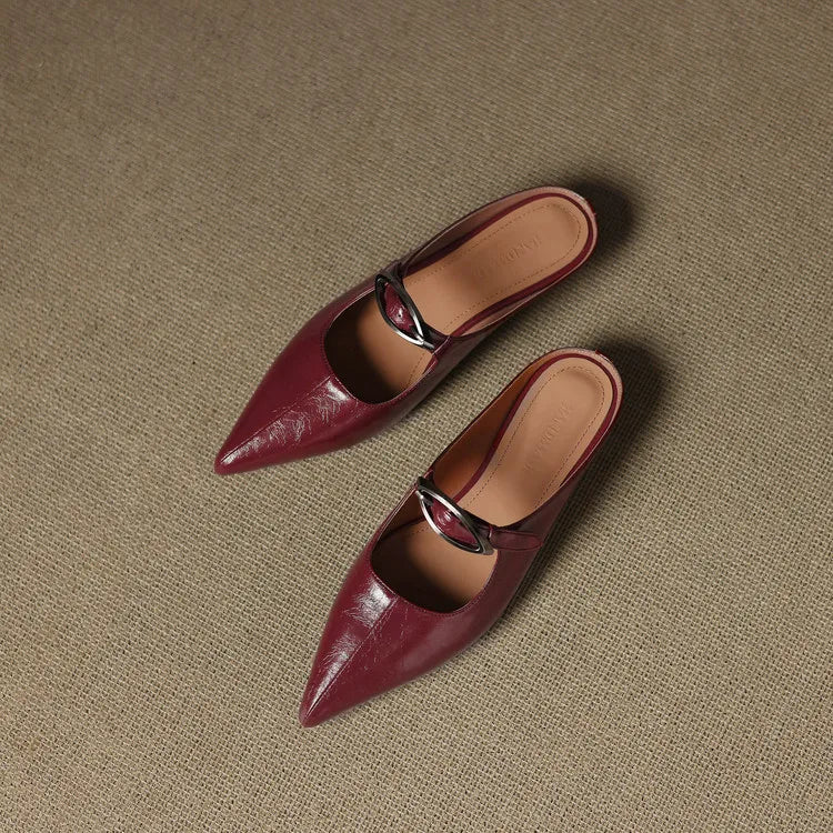 Clara – Mules en Cuir Naturel