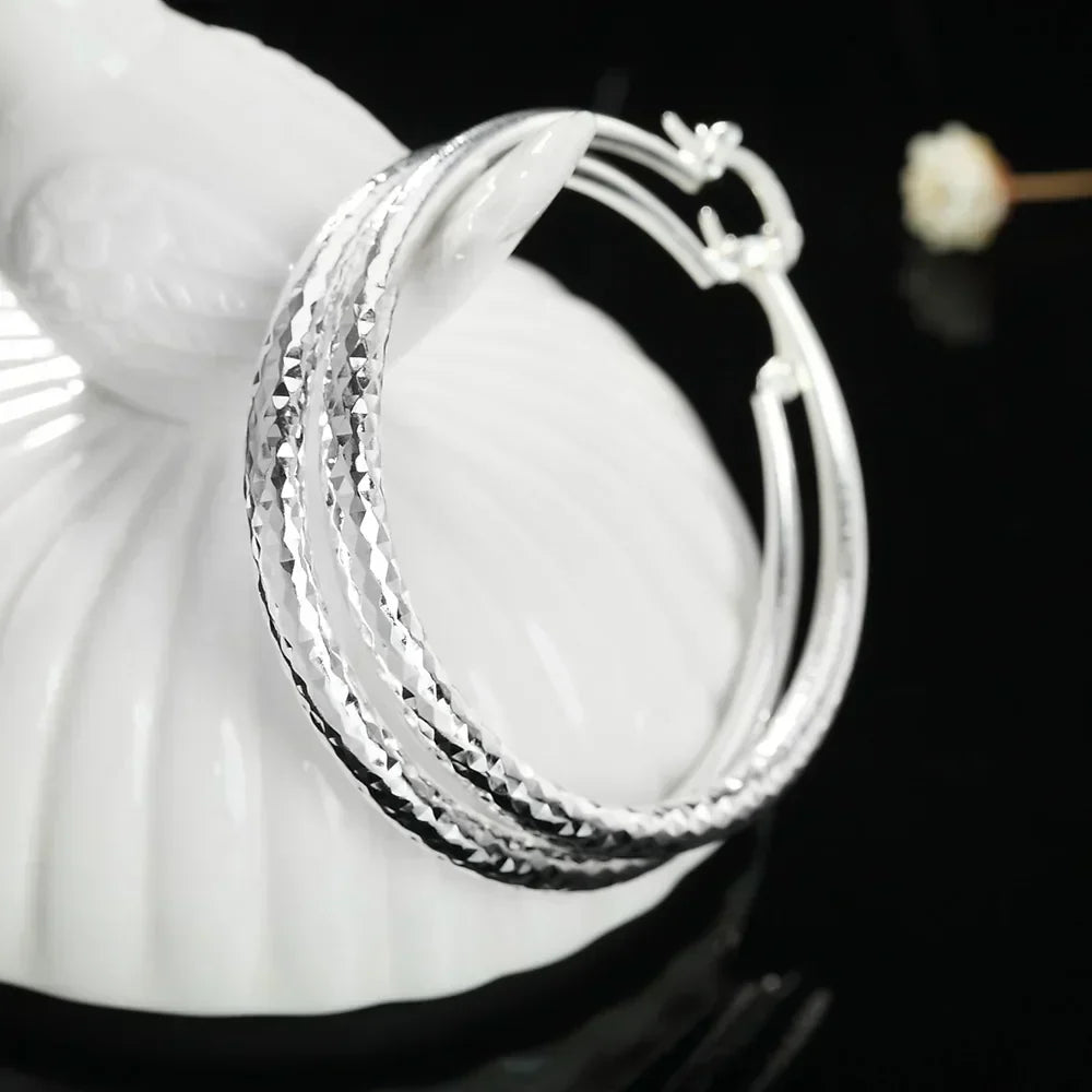 Boucles d'oreilles créoles en argent sterling