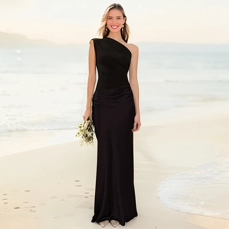 Ashley | Robe Maxi avec une Ceinture en Satin