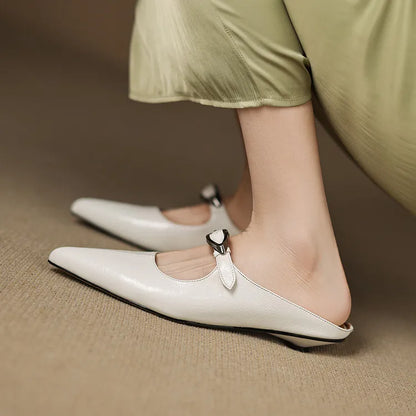 Clara – Mules en Cuir Naturel
