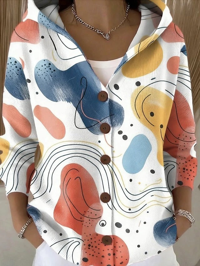 Cassidy | Cardigan Long Artistique et Chaud