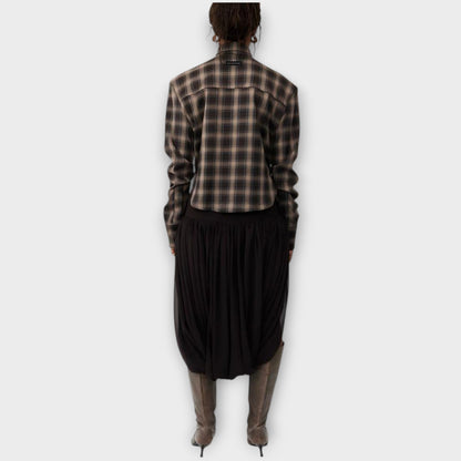 Blouse Rayée avec Découpe et Jupe Drapée
