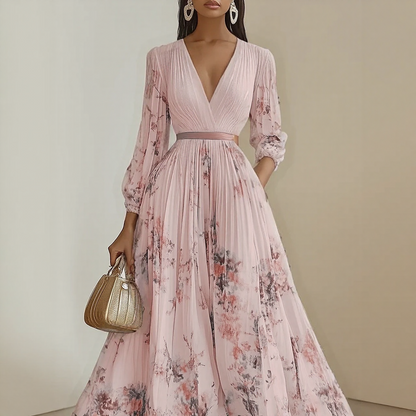 Robe Maxi Plissée Élégante Rome