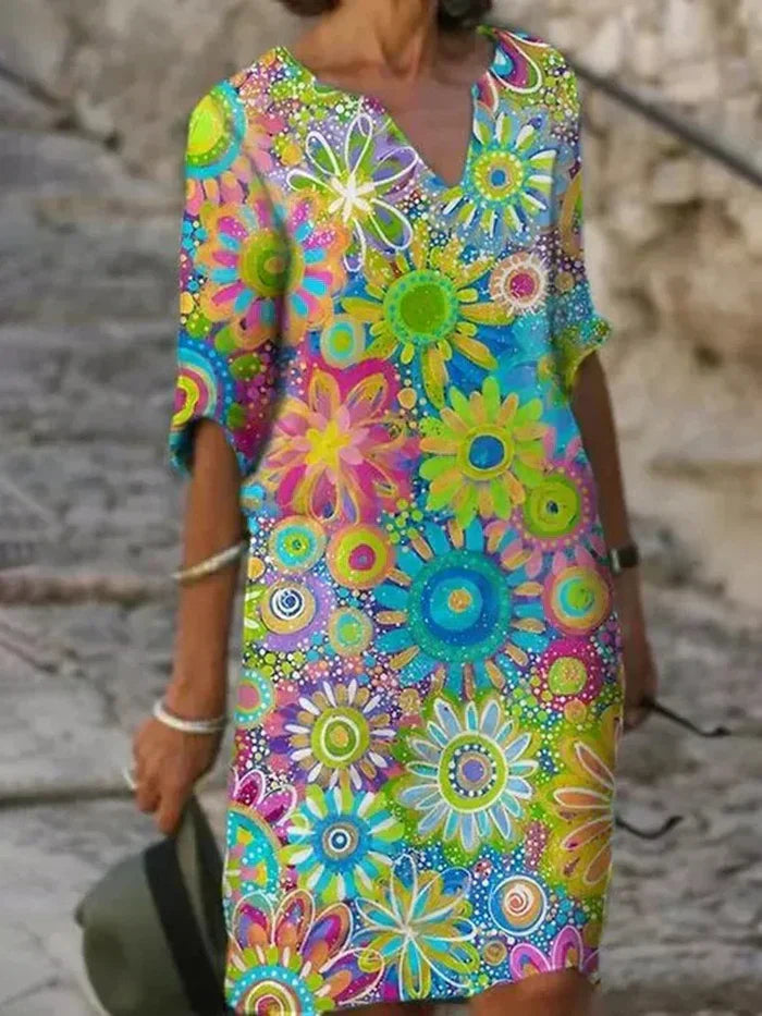 Beth™ - Robe Fleurie Colorée