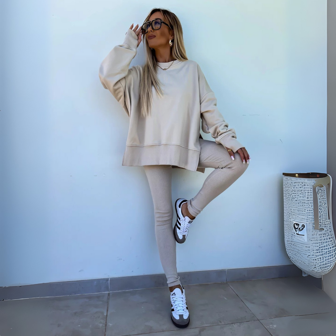 ELVYNESSA – ENSEMBLE DE SWEAT-SHIRT À MANCHES LONGUES ET PANTALONS CASUAL