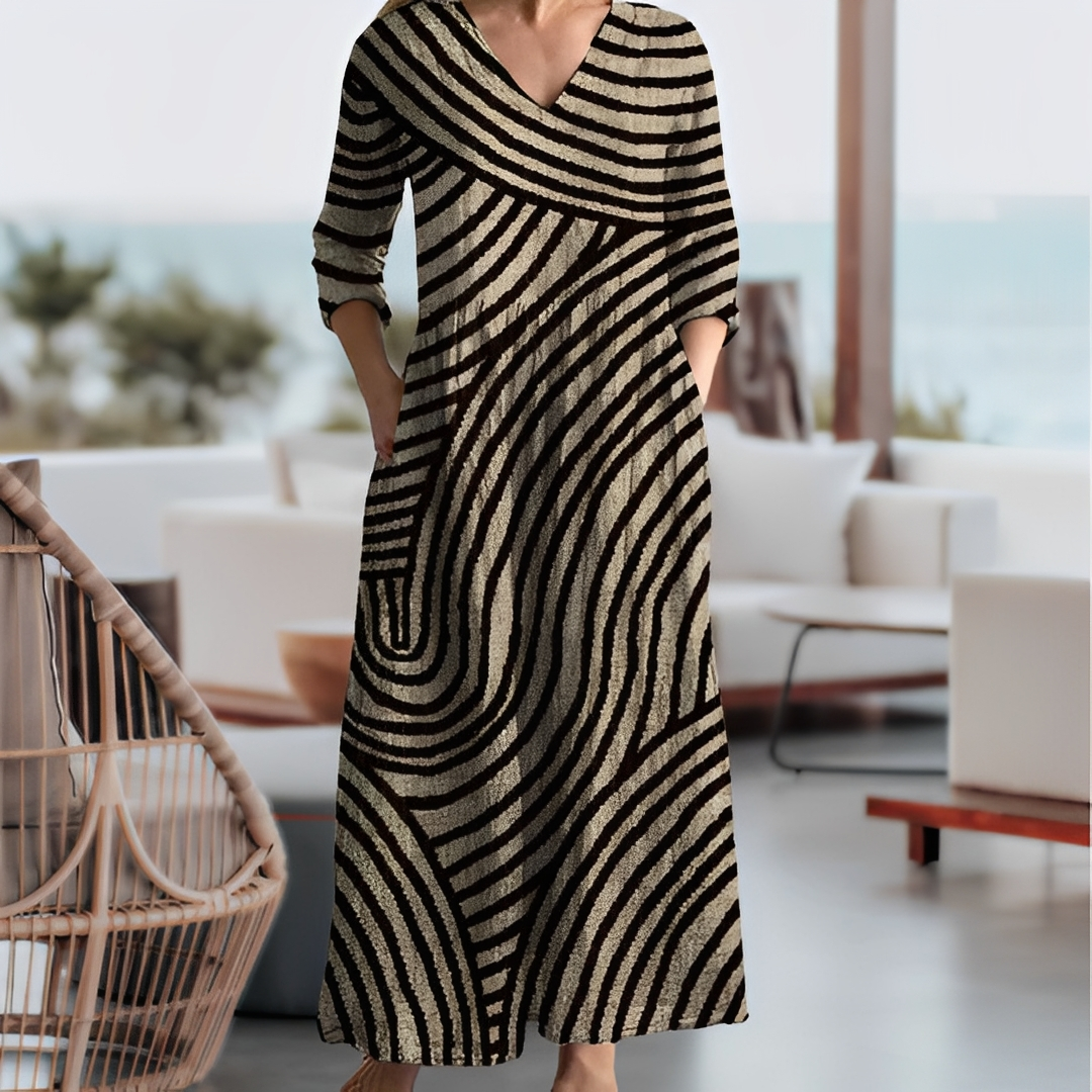 Simonne - Robe à rayures vintage pour femmes