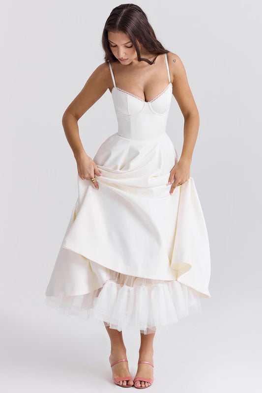 Minerva - Robe Princesse de Luxe à Bretelles Spaghetti